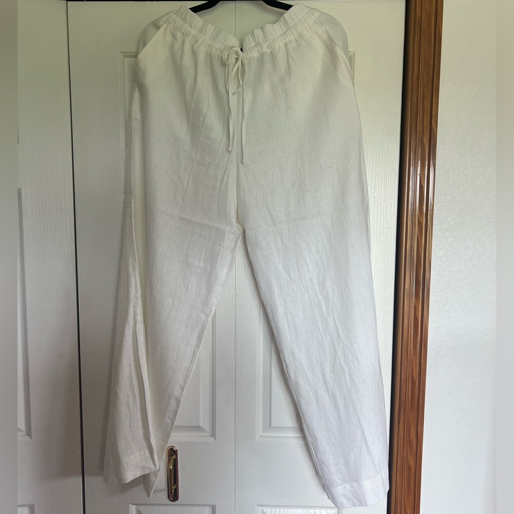 A New Day white linen pants XL